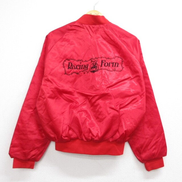 Hilton 長袖 ナイロン ジャケット 80s フィンガーレイクス スタジャン USA製 レッド メンズM相当 | 古着