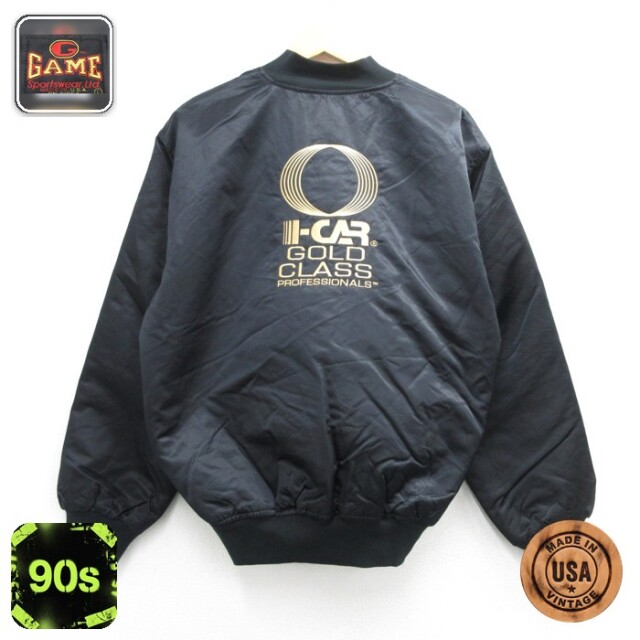 GAME Sportswear 90s ナイロンジャケット ししゅう I-CAR キルティング ブラック メンズXL相当 | 古着