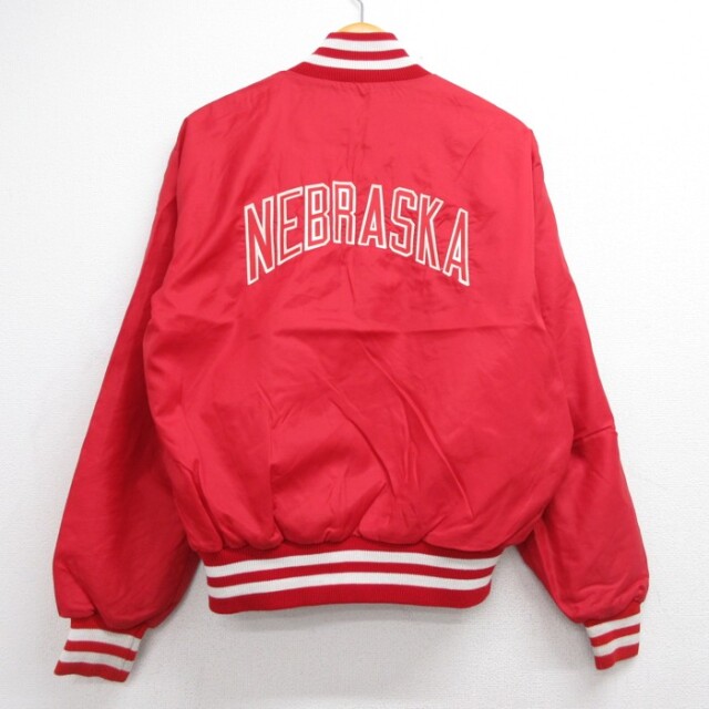 ナイロンジャケット NEBRASKA レッド M | 古着 26aug27