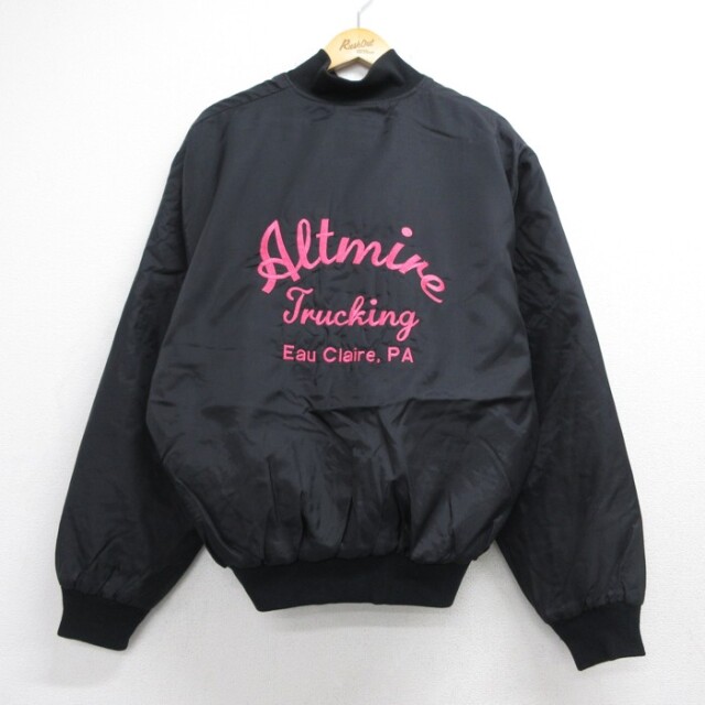 Birdie Jackets 90s キルティングジャケット 刺繍ロゴ ブラック メンズXL相当 | 古着