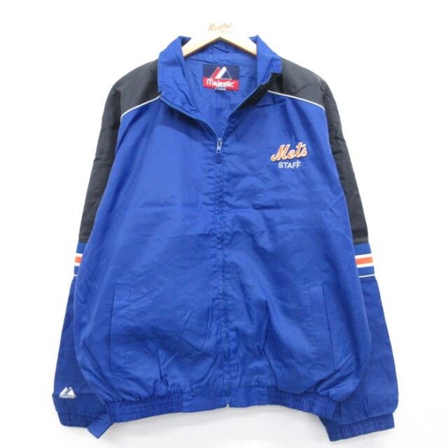 マジェスティック 00s ナイロンジャケット MLB ニューヨークメッツ ブルー XL | 古着 26aug27