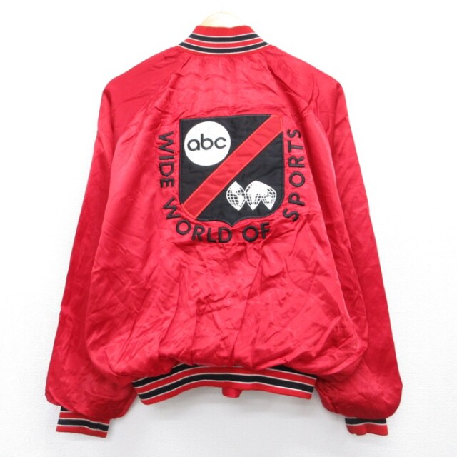 abc 80s 長袖ナイロンジャケット レッド XL | 古着 26aug27