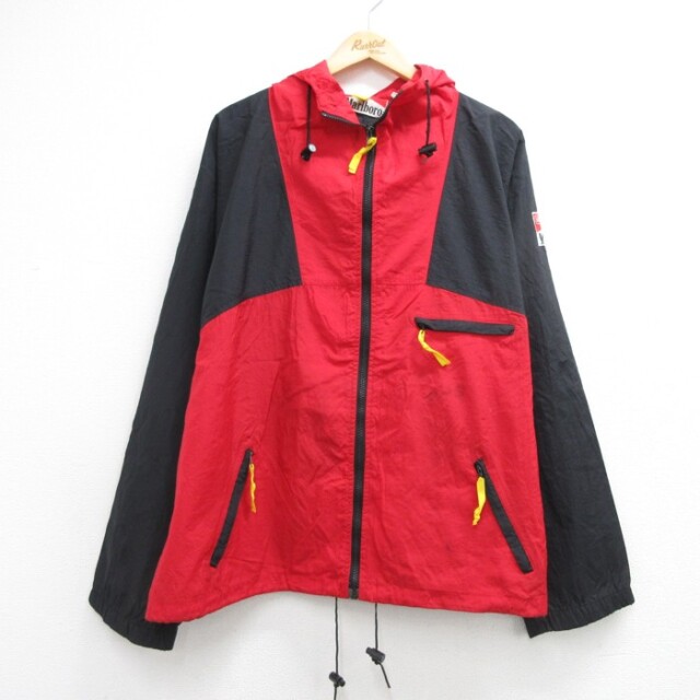 Marlboro 90s 長袖ナイロンジャケットパーカー レッド XL | 古着 26aug27