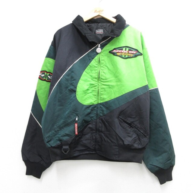 ArcticCat 長袖ナイロンジャケット Thinsulate ワッペン ブラック メンズXL相当 | 古着