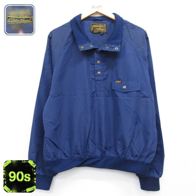 90’s Eddie Bauer ナイロンジャケット ネイビー Lサイズ 古着通販 L☆古着 Eddie Bauer エディーバウアー 長袖 ナイロン