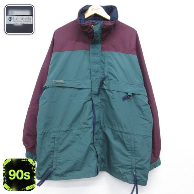 コロンビア 90s ナイロンジャケット ツートンカラー グリーン メンズXL相当 | 古着