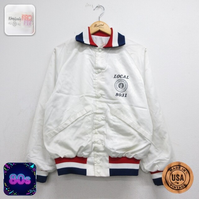 キングルイ 80s ジャケット ユニオン ホワイト メンズM相当 | 古着