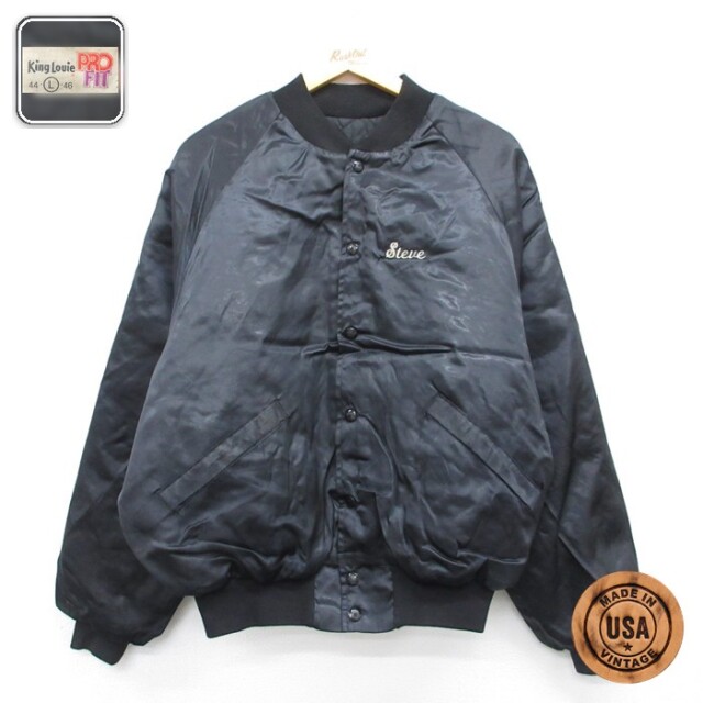 キングルイ 長袖ナイロンジャケット ラグラン ブラック メンズL相当 | 古着