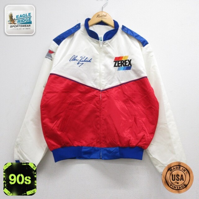 Eagle Ridge 90s ナイロンジャケット ZEREX レーシング ホワイト メンズL相当 | 古着