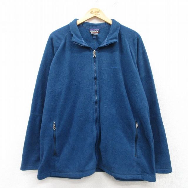 XL★古着 長袖 パタゴニア patagonia フリース ジャケット メンズ シンチラ ラグラン 大きいサイズ 紺 ネイビー 25feb13 中古 アウター