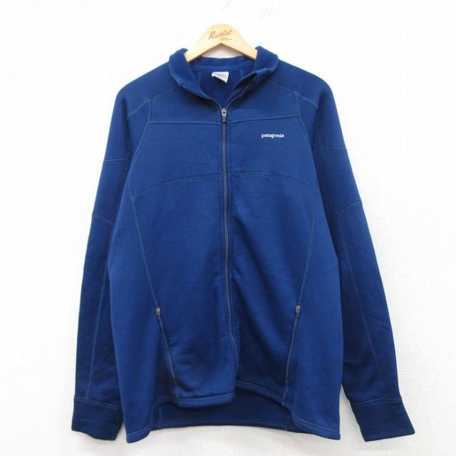L★古着 長袖 パタゴニア patagonia ジャケット メンズ 00年代 00s 紺 ネイビー 内側フリース 25feb13 中古 アウター