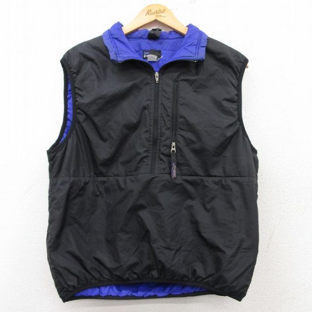 M★古着 長袖 パタゴニア patagonia ハーフジップ パフボール ベスト メンズ 90年代 90s 黒 ブラック 【spe】 25feb13 中古 アウター
