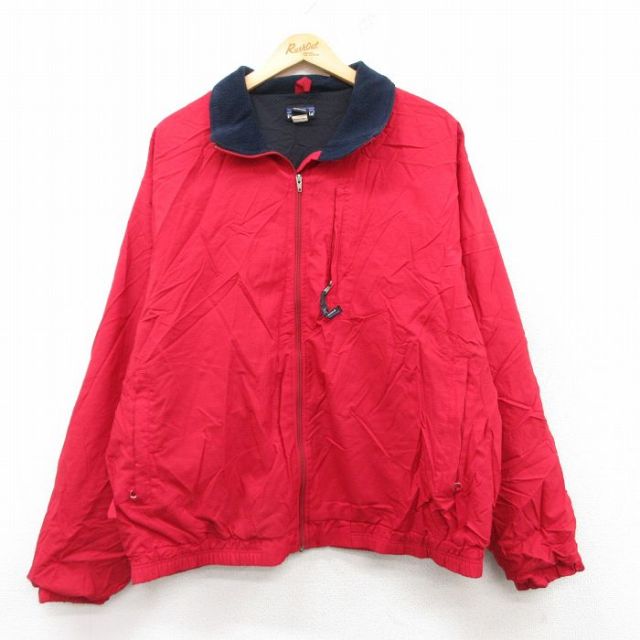 XL★古着 長袖 パタゴニア patagonia ナイロン ジャケット メンズ 90年代 90s リップストップ 大きいサイズ 赤 レッド 内側メッシュ 25feb13 中古 アウター