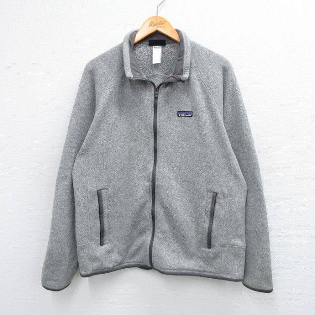 L★古着 パタゴニア patagonia 長袖 ベターセーター ジャケット メンズ ワンポイントロゴ ラグラン グレー 霜降り 内側フリース 25sep29 中古 アウター