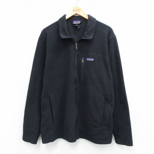 XL★古着 パタゴニア patagonia 長袖 フリース ジャケット メンズ 黒 ブラック 25sep29 中古 アウター