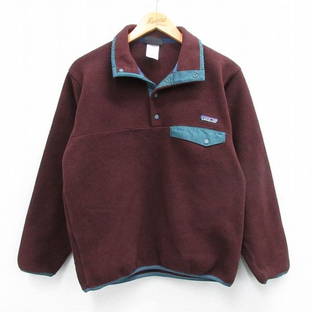M★古着 パタゴニア patagonia 長袖 フリース ジャケット スナップT メンズ 00年代 00s ワンポイントロゴ シンチラ 茶他 ブラウン 25oct15 中古 アウター