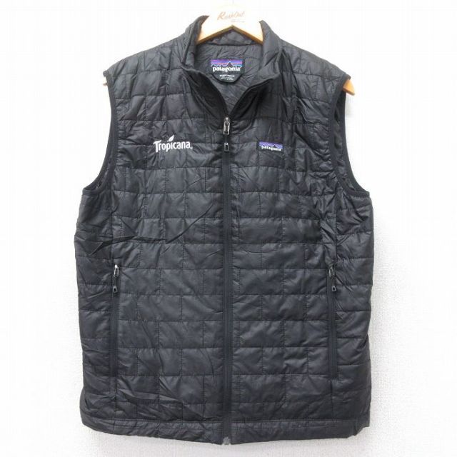M★古着 パタゴニア patagonia ナノ パフ ベスト メンズ ワンポイントロゴ トロピカーナ プリマロフト 黒 ブラック 【spe】 25nov04 中古 アウター