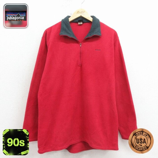 【20%OFF】パタゴニア 90s ハーフジップフリースジャケット キャプリーン レッド メンズXL相当 | 古着