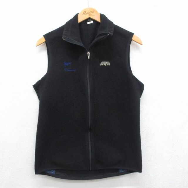S★古着 パタゴニア patagonia フリース ベスト メンズ 00年代 00s ゴールドアンサックス USA製 ブラック【spe】 26aug06