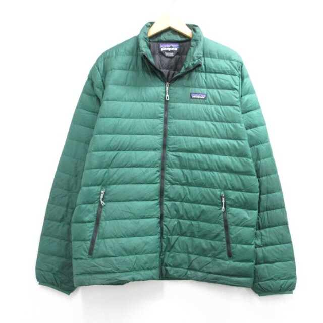 XL★古着 パタゴニア patagonia 長袖 ジャケット メンズ ダウン セーター グリーン【spe】 26aug31