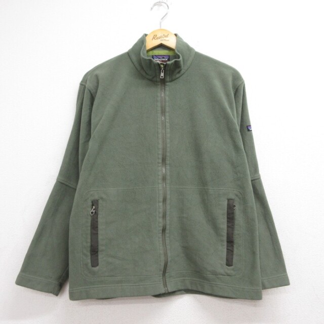 M★古着 パタゴニア patagonia 長袖 ジャケット フルジップ メンズ 00年代 00s マイクロ シンチラ ポリエステル フリース グリーン【spe】 26sep10