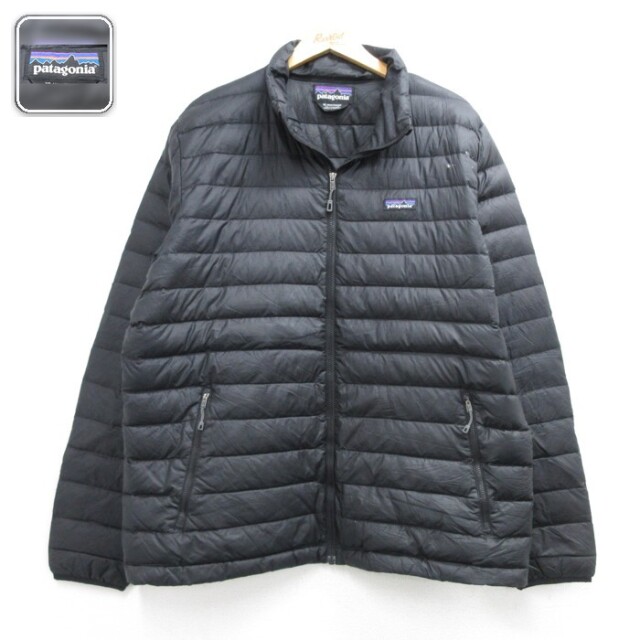 XL★古着 パタゴニア patagonia 長袖 ジャケット フルジップ メンズ ダウン セーター ポリエステル ブラック【spe】 26oct01