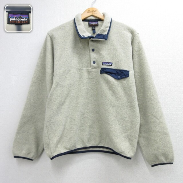 M★古着 パタゴニア patagonia 長袖 ジャケット メンズ シンチラ スナップT ポリエステル グレー 霜降り【spe】 26oct01