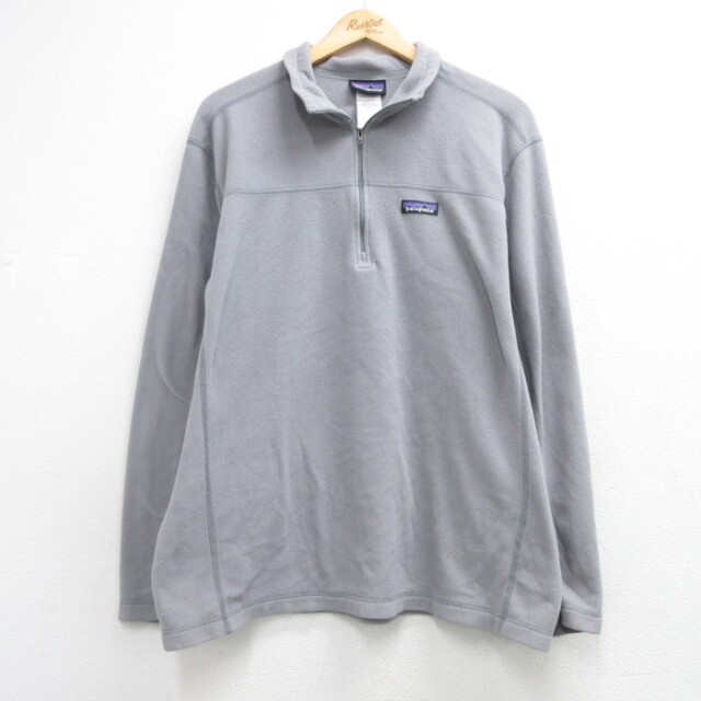L★古着 パタゴニア patagonia 長袖 ジャケット ハーフジップ メンズ フリース ポリエステル グレー 26oct06