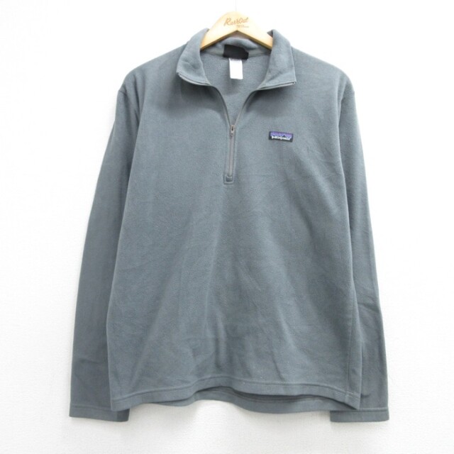 M★古着 パタゴニア patagonia 長袖 ジャケット ハーフジップ メンズ シンチラ フリース Synchilla ポリエステル グレー 26oct06