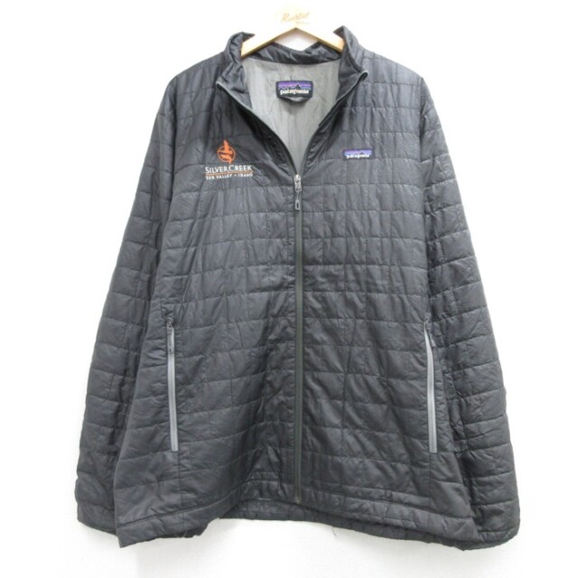 XL★古着 パタゴニア patagonia 長袖 ジャケット メンズ ナノ パフ 刺繍ロゴ ポリエステル ブラック【spe】 26oct06