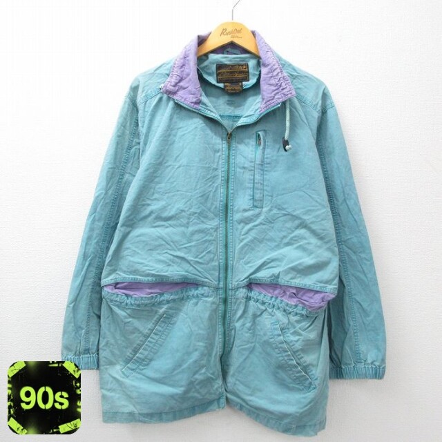 【50%OFF】エディーバウアー 90s 長袖ジャケット ブルーグリーン L | 古着