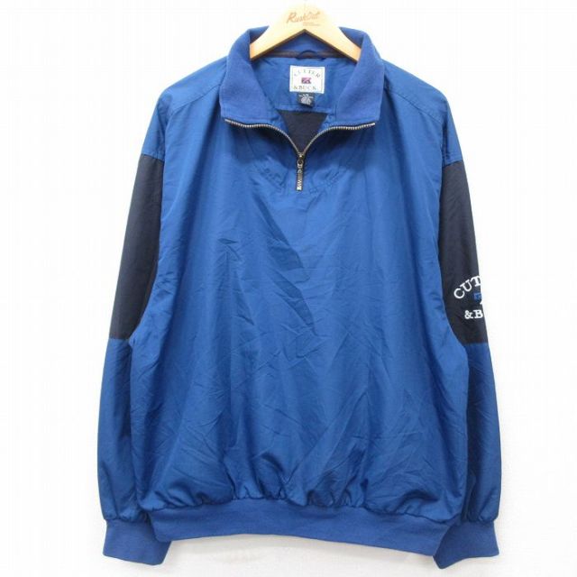 【50%OFF】XL★古着 長袖 ハーフジップ ジャケット メンズ 00年代 00s COTTER&BUCK 紺他 ネイビー 内側メッシュ 24nov01 中古 アウター ジャンパー ブルゾン