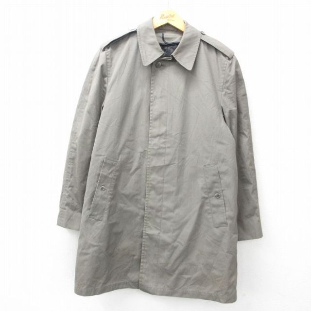 L★古着 ロンドンフォグ 長袖 ステンカラー コート メンズ 90年代 90s ロング丈 USA製 グレー 25jan06 中古 アウター