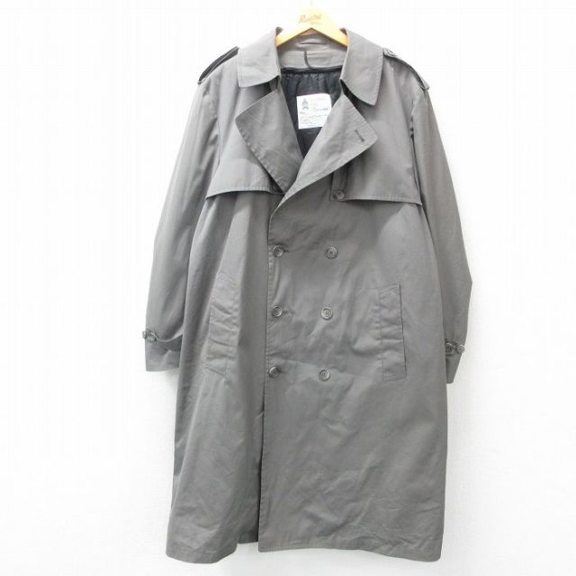 【50%OFF】XL★古着 ロンドンフォグ 長袖 トレンチ コート メンズ 90年代 90s 大きいサイズ ロング丈 USA製 グレー 25jan07 中古 アウター