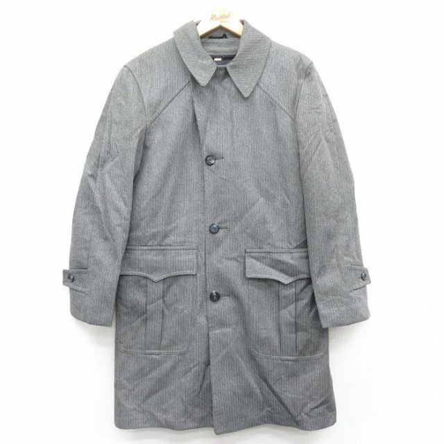 L★古着 長袖 コート メンズ 90年代 90s ロング丈 グレー 25jan10 中古 アウター