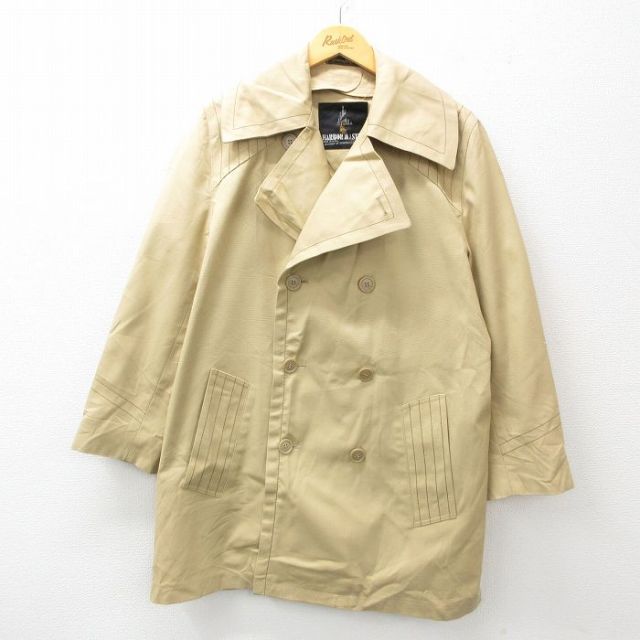 【50%OFF】M★古着 長袖 ジャケット メンズ 90年代 90s ロング丈 USA製 ベージュ カーキ 25jan10 中古 アウター ジャンパー ブルゾン