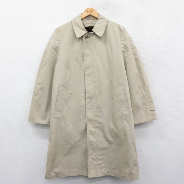 【50%OFF】L★古着 ロンドンフォグ 長袖 ステンカラー コート メンズ 90年代 90s ロング丈 USA製 ベージュ カーキ 内側ファー 25jan14 中古 アウター