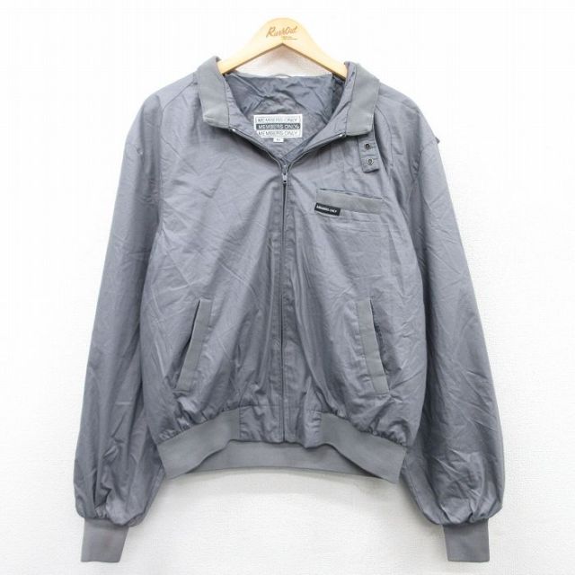XL★古着 メンバーズオンリー 長袖 ジャケット メンズ 90年代 90s 大きいサイズ グレー 25jan21 中古 アウター ジャンパー ブルゾン