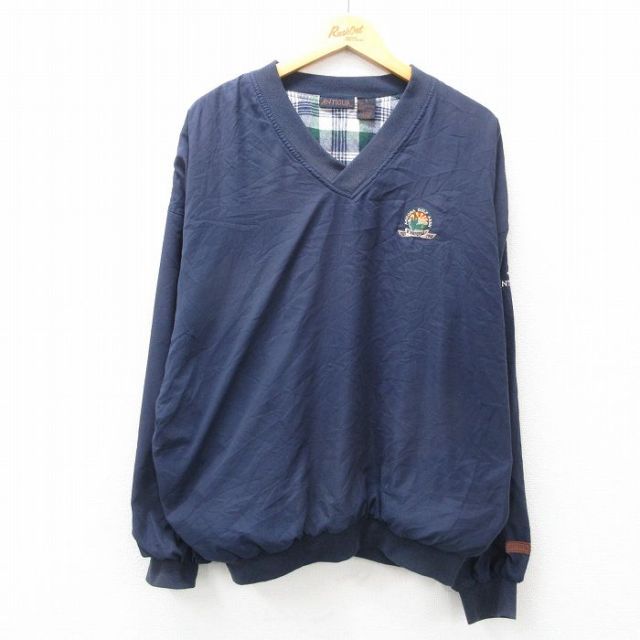 【50%OFF】ANTIGUA 90s ジャケット 内側フランネル ネイビー XL | 古着