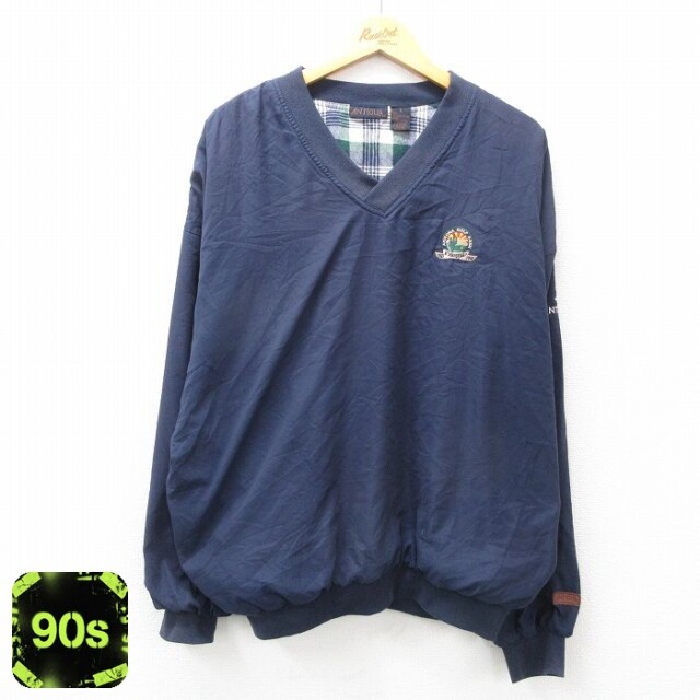 ANTIGUA 90s ジャケット 内側フランネル ネイビー XL | 古着