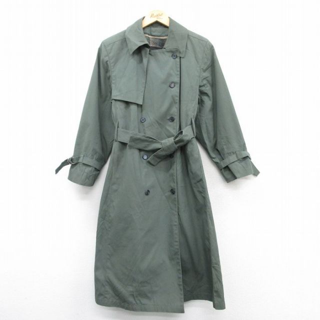 【50%OFF】M★古着 ロンドンフォグ 長袖 トレンチ コート メンズ 90年代 90s　ロング丈 USA製 濃緑 グリーン 【spe】 25jan25 中古 アウター