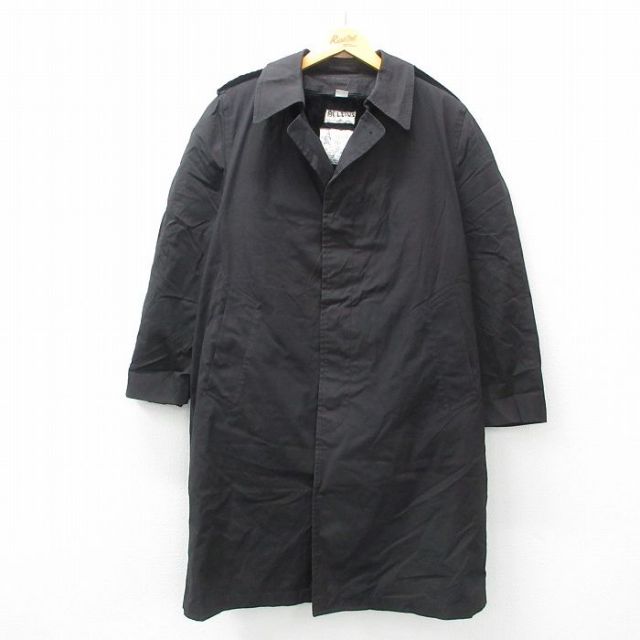 【50%OFF】L★古着 ロンドンフォグ 長袖 ステンカラー コート メンズ 90年代 90s ロング丈 黒 ブラック 内側ファー 25jan28 中古 アウター