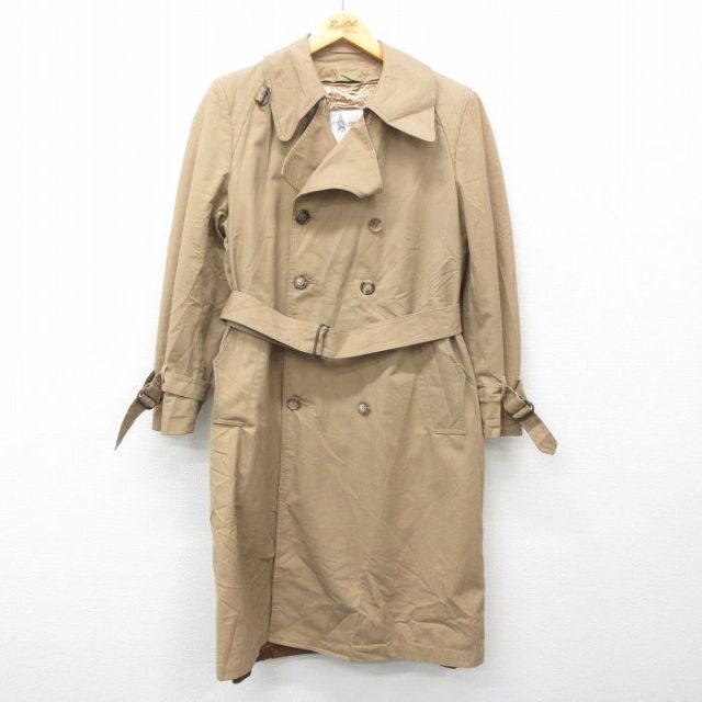 L★古着 ロンドンフォグ 長袖 トレンチ コート メンズ 90年代 90s ロング丈 ベージュ カーキ 25jan30 中古 アウター