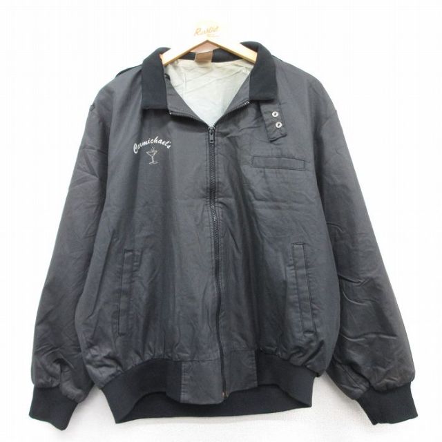 XL★古着 長袖 ジャケット メンズ 90年代 90s カクテル USA製 黒 ブラック 25feb04 中古 アウター ジャンパー ブルゾン