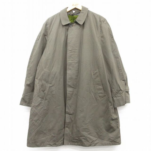 XL★古着 長袖 ステンカラー コート メンズ 90年代 90s ロング丈 USA製 緑系他 グリーン 内側ファー 25feb04 中古 アウター