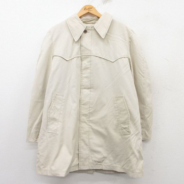 XL★古着 ロンドンフォグ 長袖 ジャケット メンズ 90年代 90s ロング丈 ベージュ カーキ 内側ファー 25feb04 中古 アウター ジャンパー ブルゾン