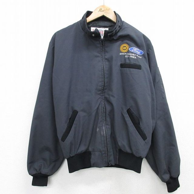 XL★古着 長袖 ジャケット メンズ 90年代 90s フォード ford USA製 グレー 25feb03 中古 アウター ジャンパー ブルゾン