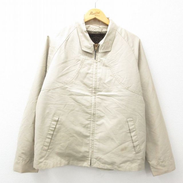 XL★古着 ジャックニクラス 長袖 ジャケット スイングトップ メンズ 80年代 80s GLENEAGLES ラグラン ベージュ カーキ 内側ファー 25feb03 中古 アウター ジャンパー ブルゾン