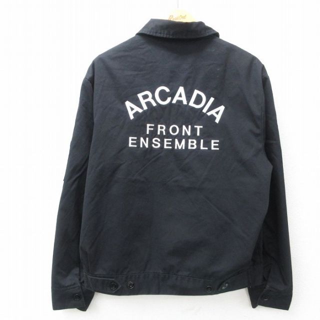 L★古着 ディッキーズ Dickies 長袖 ワーク ジャケット メンズ ARCADIA 黒 ブラック 内側キルティング 25feb08 中古 アウター ジャンパー ブルゾン