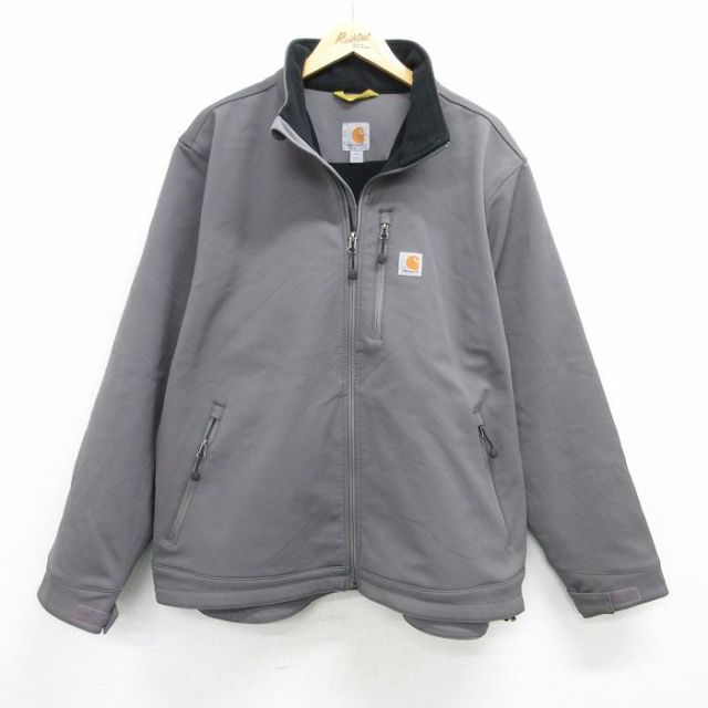 XL★古着 カーハート Carhartt 長袖 ジャケット メンズ グレー 内側フリース 25feb13 中古 アウター ジャンパー ブルゾン